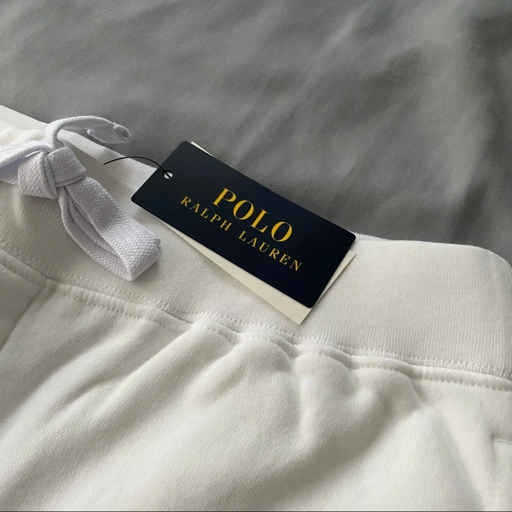 Polo Ralph Lauren Fleece Shorts - 8 inch - White - NEW Medium